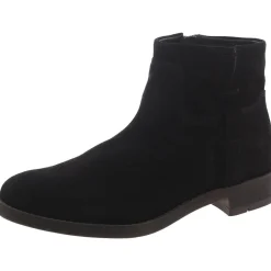 Suede Block Heel Ankle Boots