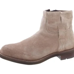 Suede Block Heel Ankle Boots