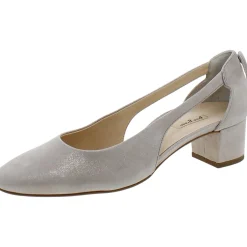 Suede Cut-Out Slingback Heels