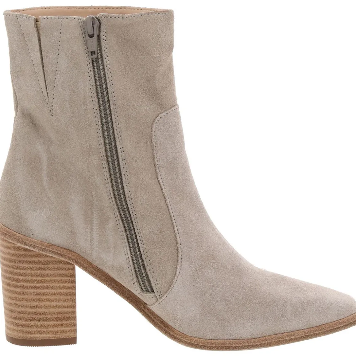Suede Side Zip Ankle Boots