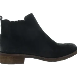 Suede Slip On Ankle Boots