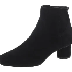 Suede Square Toe Ankle Boots