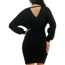 Surplice Above Knee Sweaterdress
