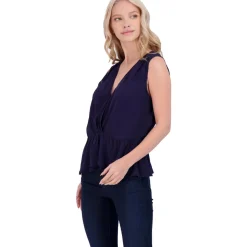 Surplice Ruched Peplum Top