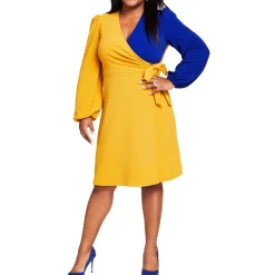 Surplice Ruched Sheath Dress