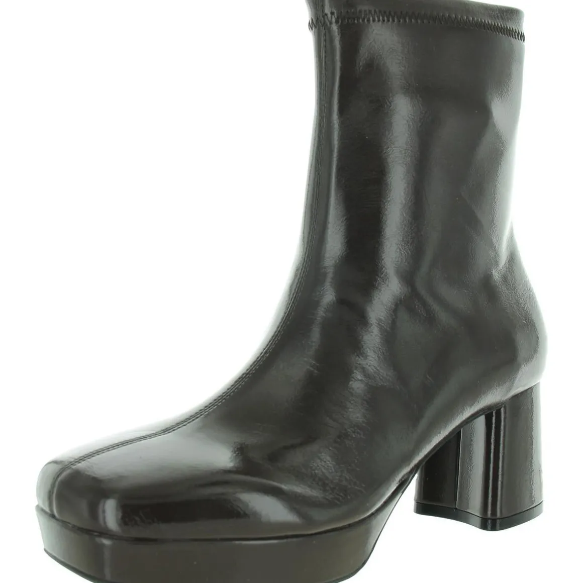 Sussex Patent Platform Ankle Boots