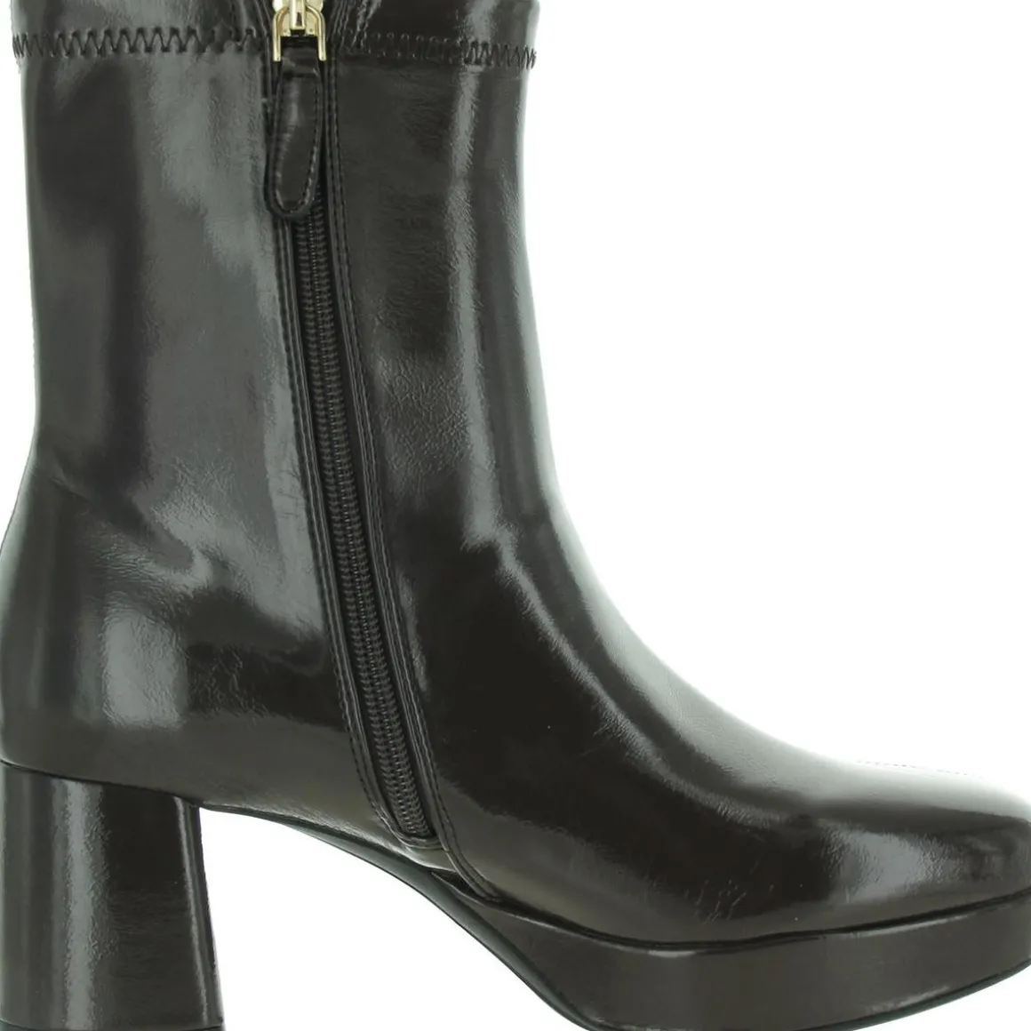 Sussex Patent Platform Ankle Boots