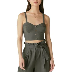 Sweetheart Neck Sleeveless Cropped