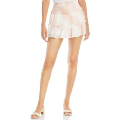 Swiss Dot Ruched Mini Skirt