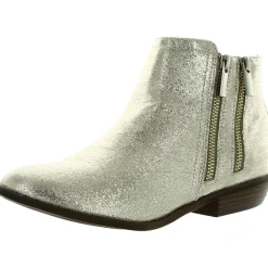 Tabara Metallic Double Zipper Ankle Boots