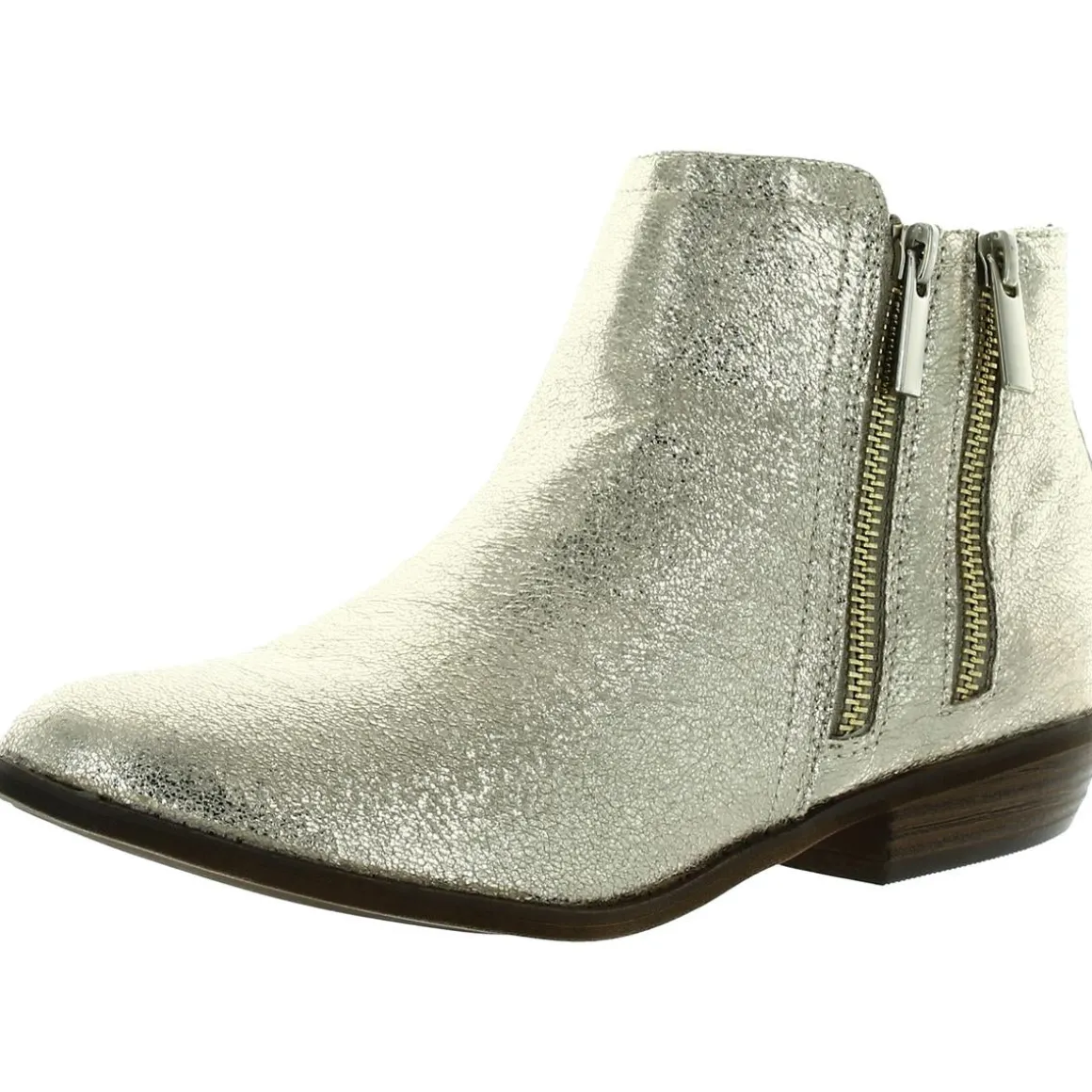 Tabara Metallic Double Zipper Ankle Boots