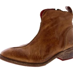 Tabitha Zipper Leather Ankle Boots