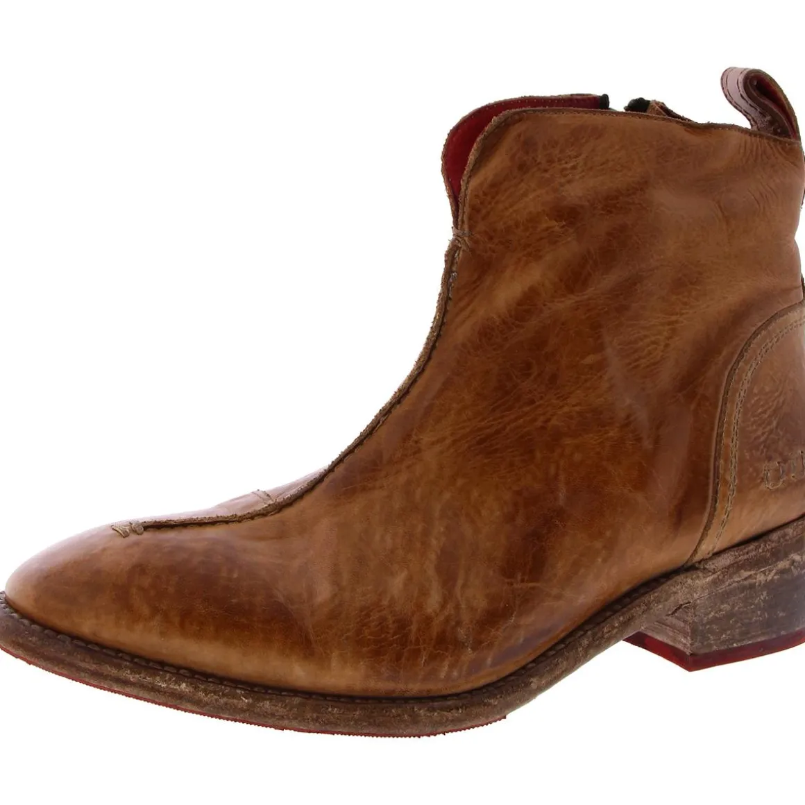 Tabitha Zipper Leather Ankle Boots