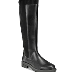 TAMIRA Zipper Faux Leather Knee-High Boots