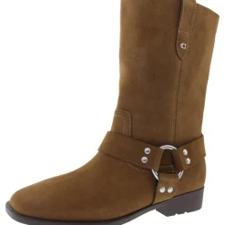 TARA Belted Suede Mid-Calf Boots