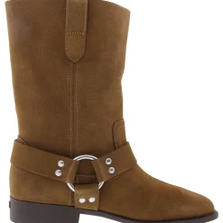 TARA Belted Suede Mid-Calf Boots