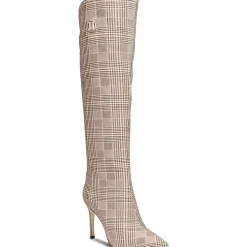 T2CLACOREI Plaid Knee-High Boots