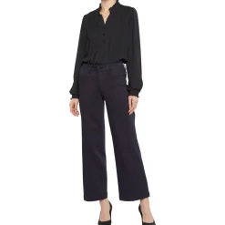 Teresa Solid Denim Wide Leg Pants