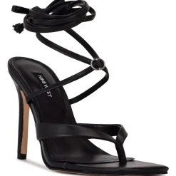 Terrie Ankle Tie Thong Heels