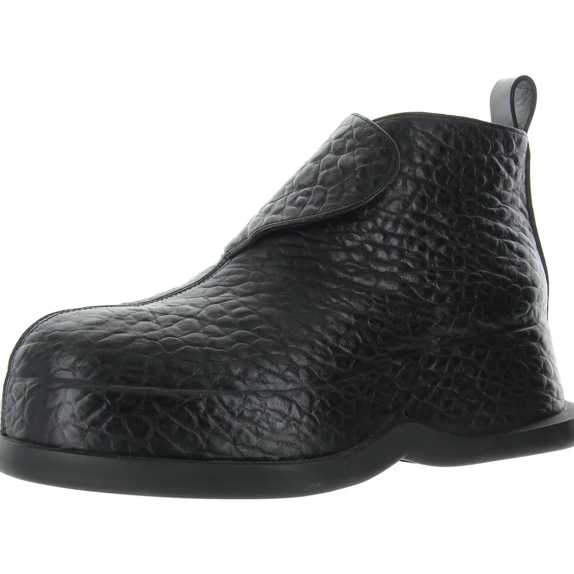 Textured Leather Ankle Boots