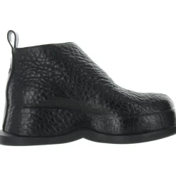 Textured Leather Ankle Boots