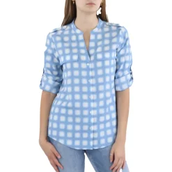 Textured Pocket Button-Down Top