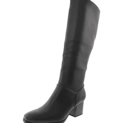 Thalia Zipper Faux Leather Knee-High Boots