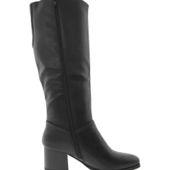 Thalia Zipper Faux Leather Knee-High Boots