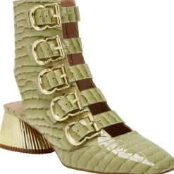 The Clarra Buckle Bootie Patent Zipper Booties