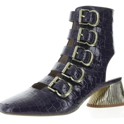 The Clarra Buckle Bootie Patent Zipper Booties