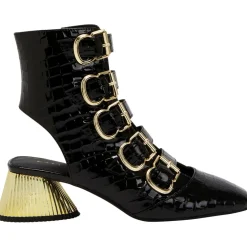 The Clarra Buckle Bootie Patent Zipper Booties