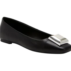 The Evie Stud Embellished Faux Leather Ballet Flats