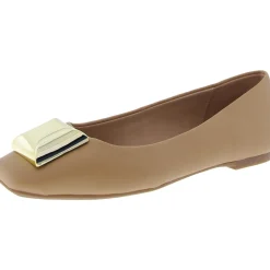 The Evie Stud Embellished Faux Leather Ballet Flats