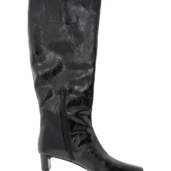 The Wandering Zipper Faux Leather Knee-High Boots