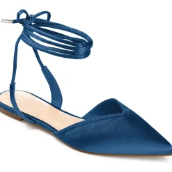 Theia Satin Ankle Wrap Ballet Flats