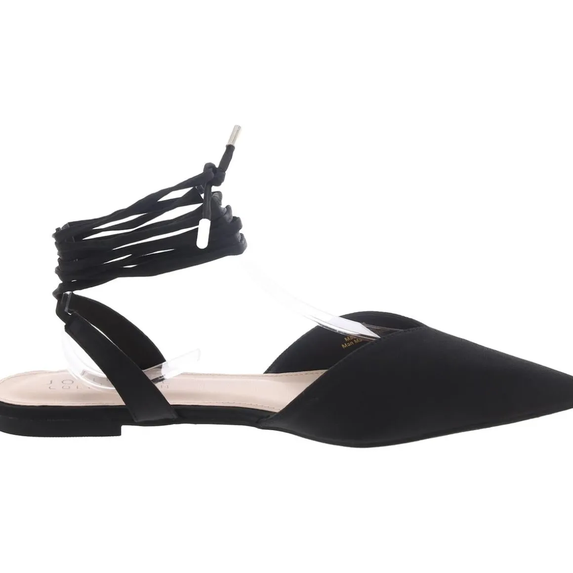 Theia Satin Ankle Wrap Ballet Flats