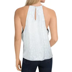 Tie Front Animal Print Halter Top