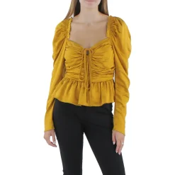 Tie Neck Gathered Off The Shoulder