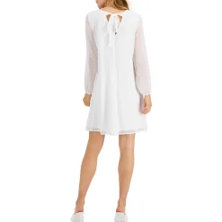 Tie Neck Mini Shift Dress