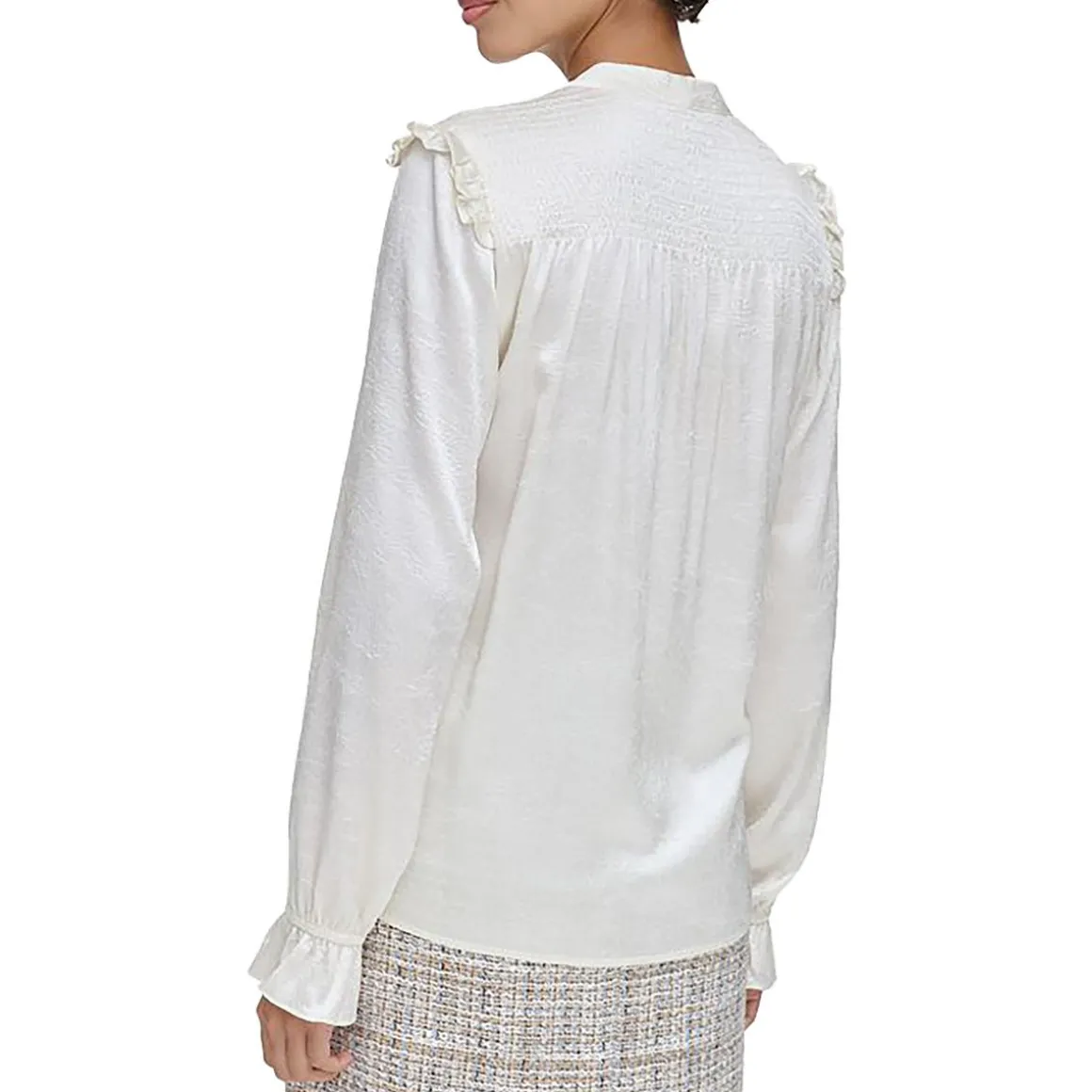 Tie Neck Ruffled Blouse