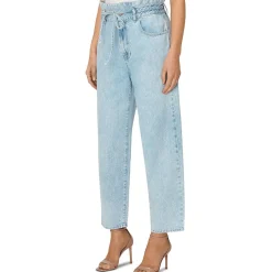 Tie Waist High Rise Ankle Jeans