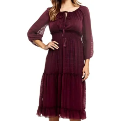 Tiered Chiffon Fit & Flare Dress