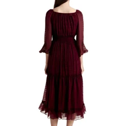 Tiered Chiffon Fit & Flare Dress