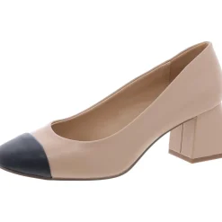 Tillyy Toe Cap Faux Leather Block Heels