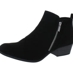 Timber Faux Leather Round Toe Ankle Boots