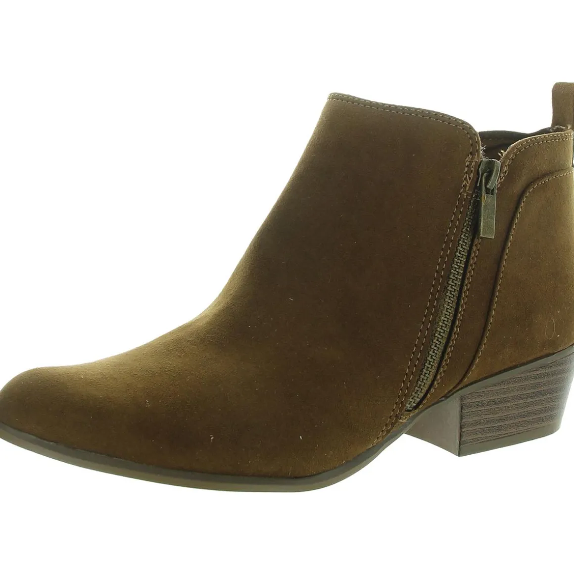 Timber Faux Leather Round Toe Ankle Boots