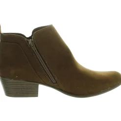 Timber Faux Leather Round Toe Ankle Boots
