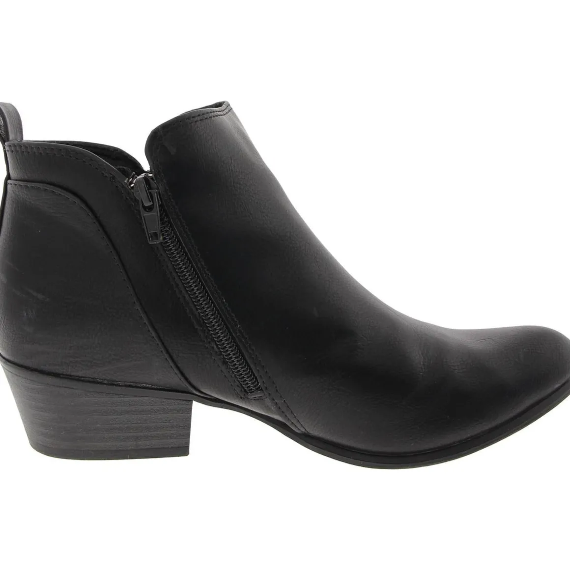 Timber Faux Leather Round Toe Ankle Boots