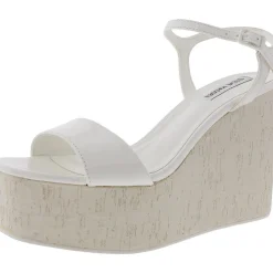 Timeout Textured Patent Wedge Sandals