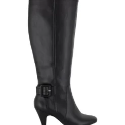 Troy II Leather Almond Toe Knee-High Boots